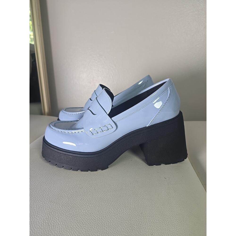 Soda Light Blue Platform Loafers